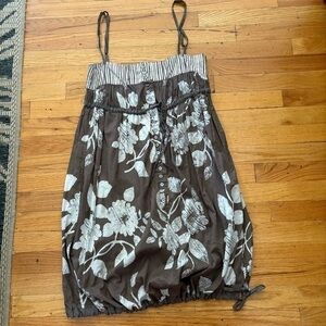 Vintage Y2K Animale Brown Floral Bubble Dress Size Medium